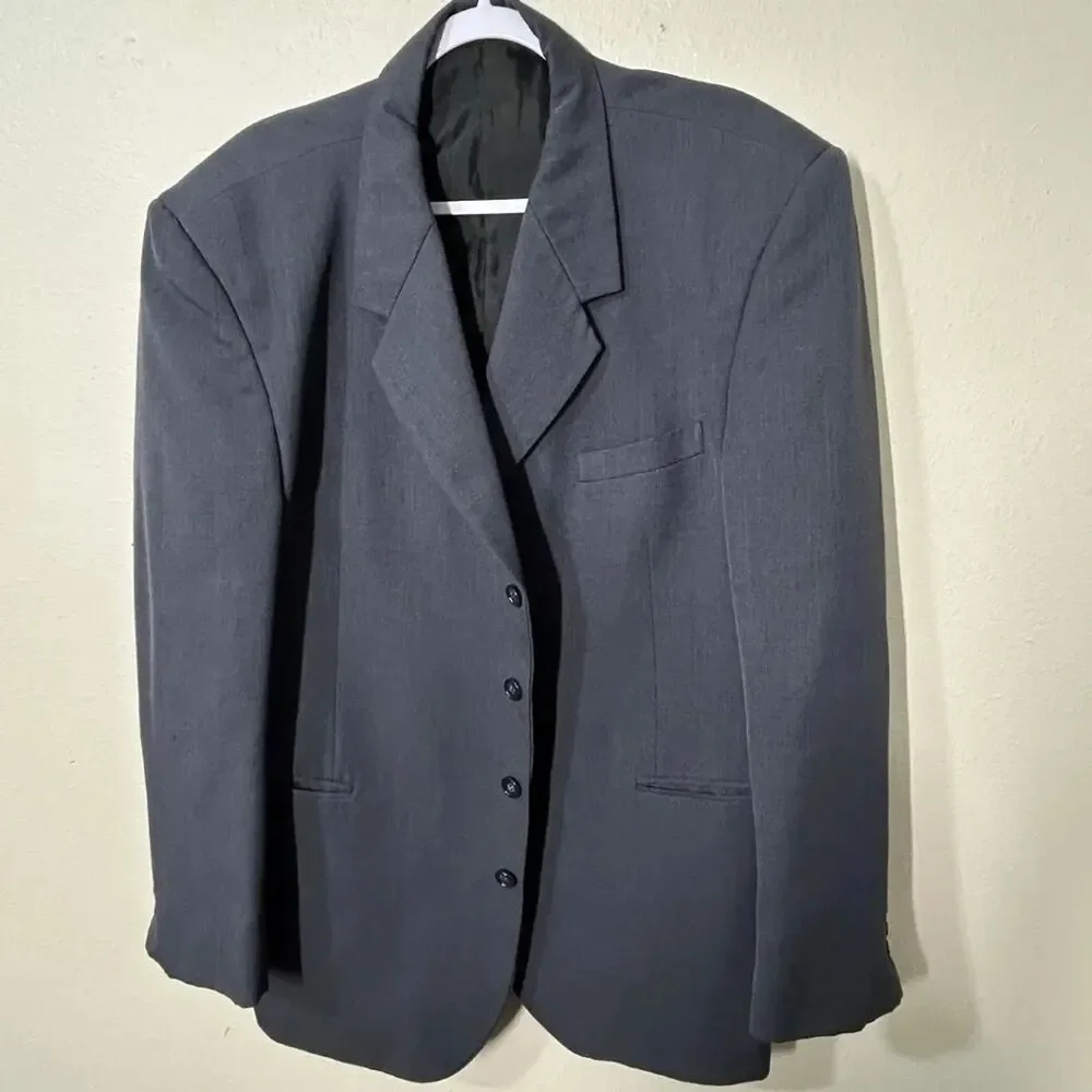 Gino Cappelli Men's Suit Jacket Size R46 Gray Professional Attire Classic Style